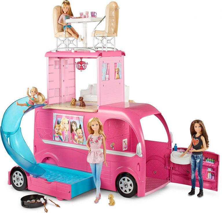 barbie dolls and vehicle