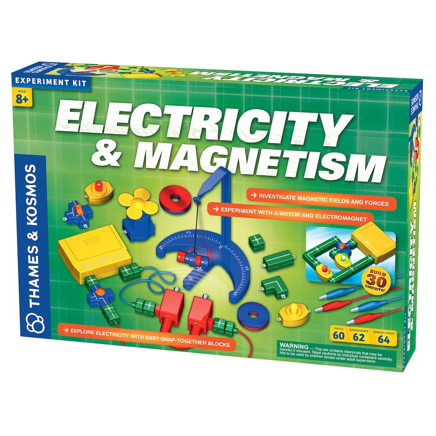 Thames & Kosmos Electricity & Magnetism Experiment Kit, Multicolor