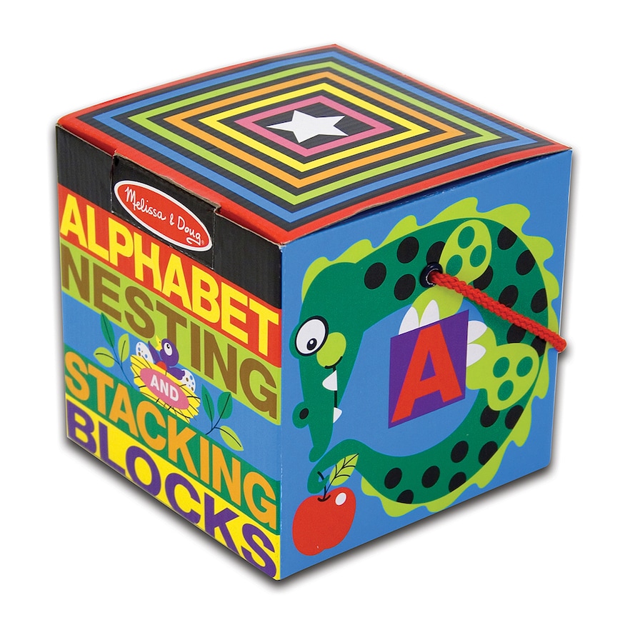 Melissa and Doug Alphabet Nesting and Stacking Blocks, Multicolor