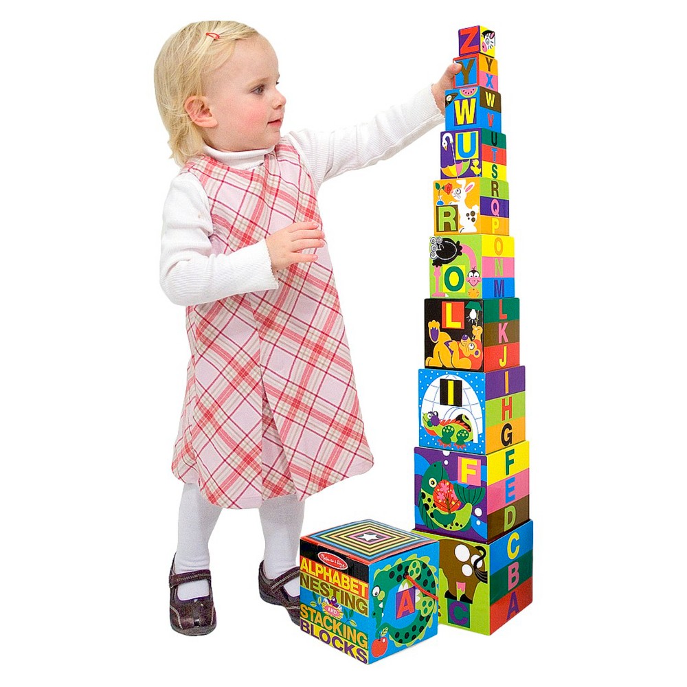 Melissa & Doug Deluxe 10-Piece Alphabet Nesting and Stacking Blocks