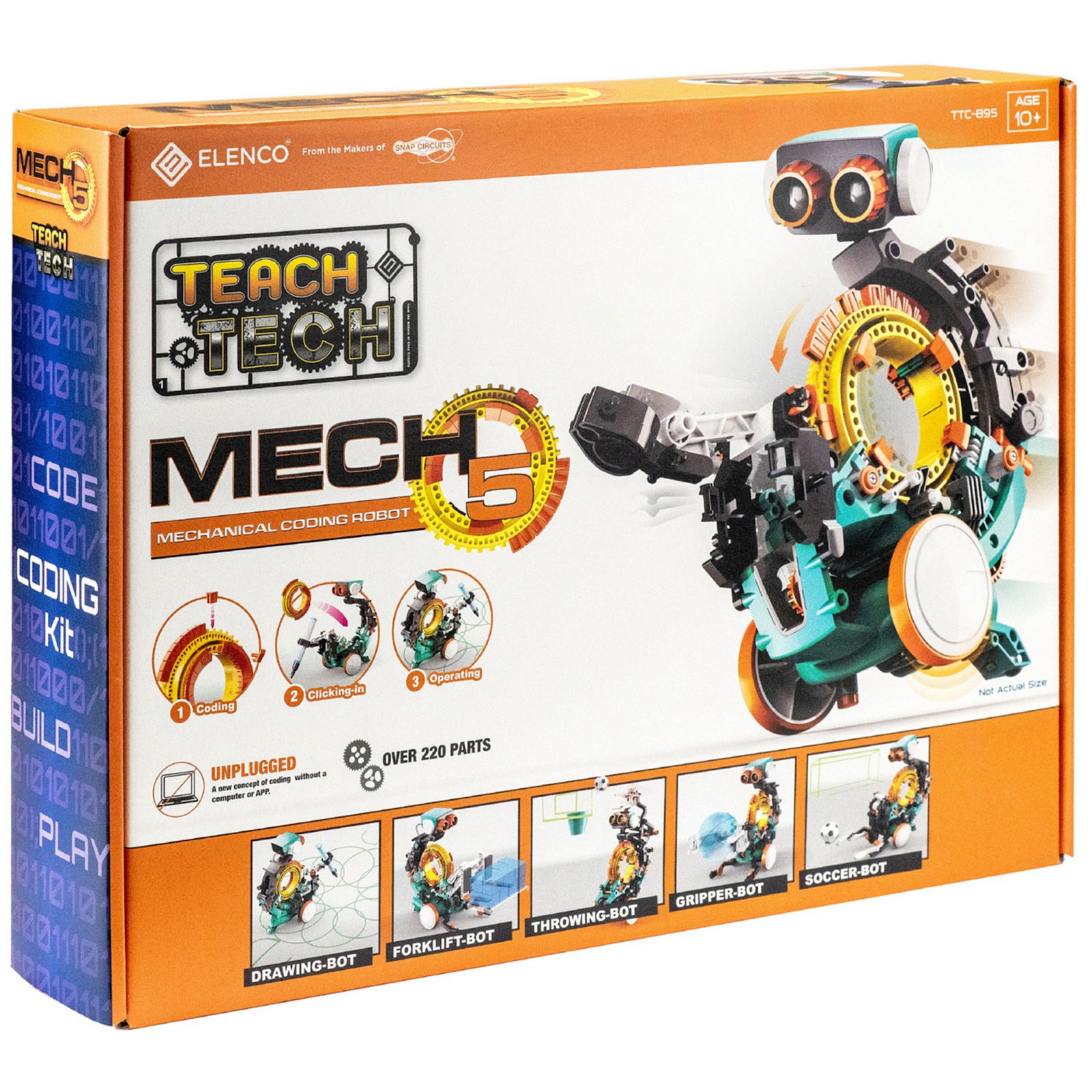 Elenco Teach Tech Mech 5 Mechanical Coding Robot, Multi