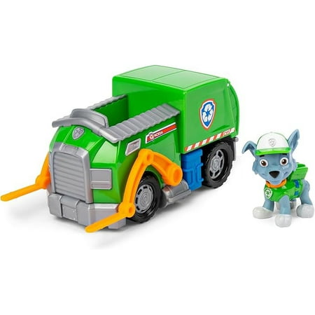 Paw Patrol Rocky’s Recycle Truck Vehicle with Collectible Figure Preschool Toys for Boys & Girls Ages 3 and Up