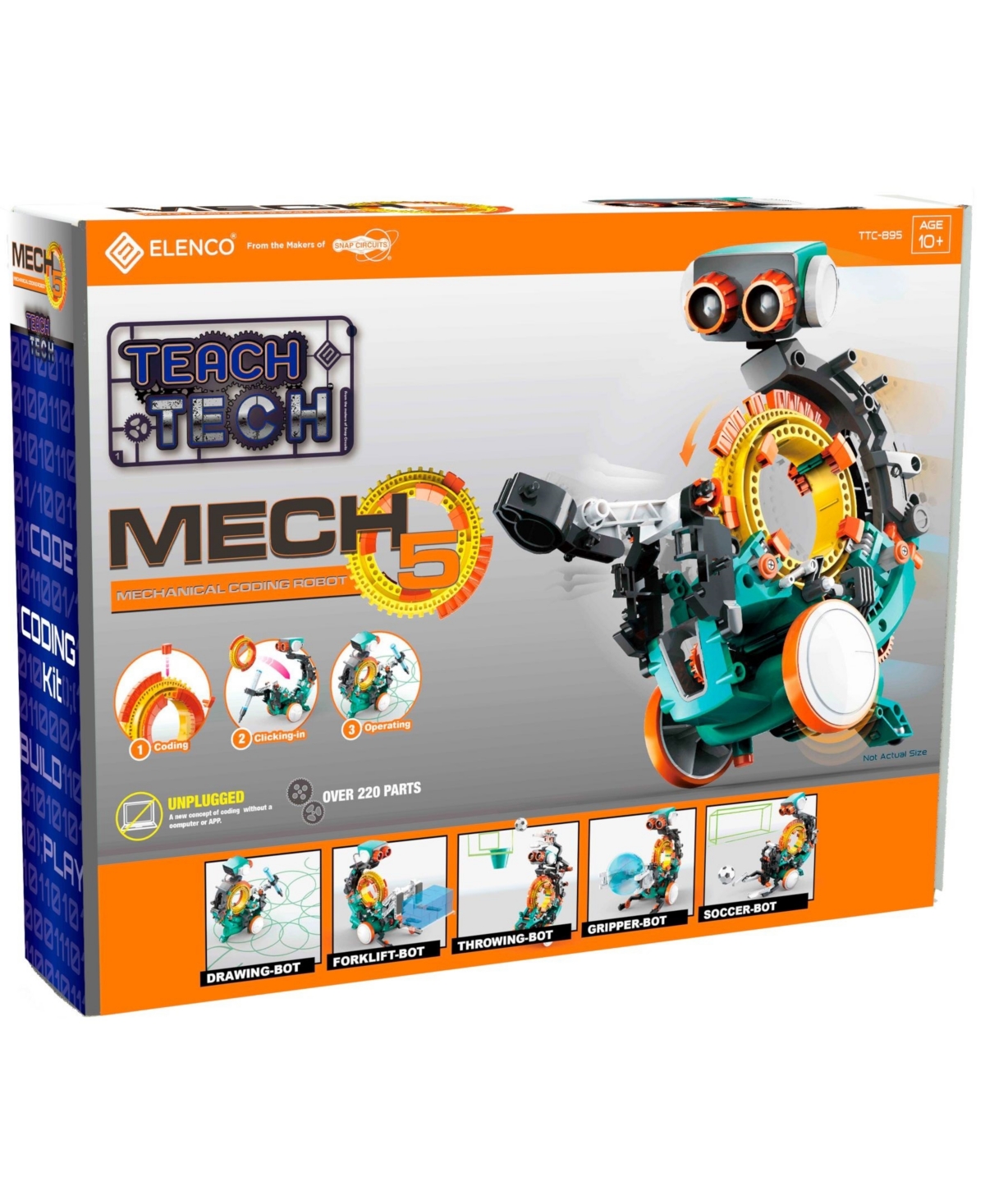 Redbox Teach Tech Mech-5 Programmable Mechanical Robot Coding Kit Stem Educational Toys - Multi