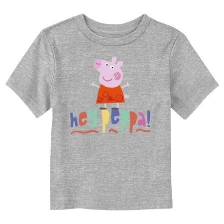 Toddler s Peppa Pig Hey Peppa Cartoon Portrait Graphic Tee Athletic Heather 5T