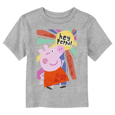 Toddler s Peppa Pig Hey Peppa Wink Portrait Graphic Tee Athletic Heather 5T