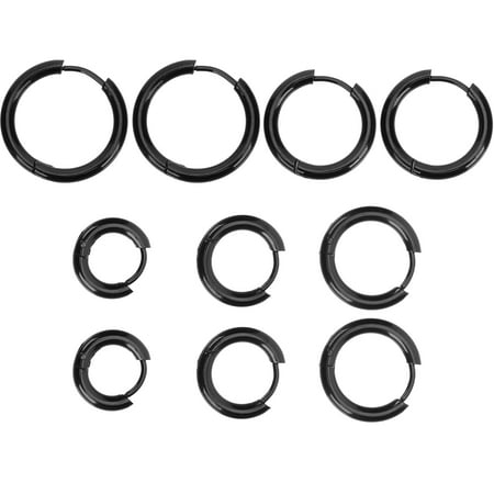 10 Pcs Dirty Hoop Earring Set Women Earrings Hoops Jewelry Stainless Steel Metal European and American for Miss