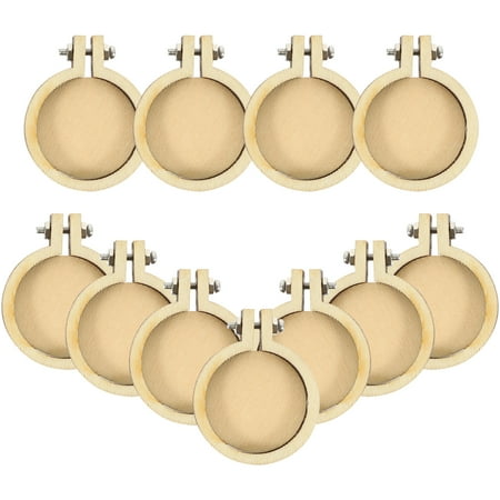 12 Pcs Wood Mini Embroidery Stretch Hoops Cross Stitch Manual Forros Para Cojines Decorativos Craft Supplies