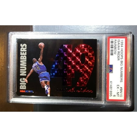 1994 Isaiah Rider Hoops Big Numbers #BN10 Rainbow Basketball Card PSA 6