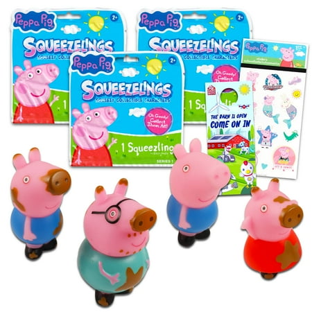 Peppa Pig Mystery Pack MMF7 Party Favors for Kids Birthday Bundle - 3 Pack Peppa Pig Blind Bags with Soft Figures Stickers More | Peppa Pig Surprise Toy Party Supplies for Girls